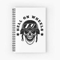 Hell on Wheels Masculine Black Spiral Notebook