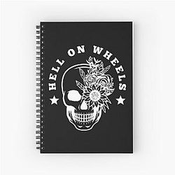 Hell on Wheels Feminine White Spiral Notebook