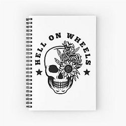 Hell on Wheels - Feminine Black Spiral Notebook