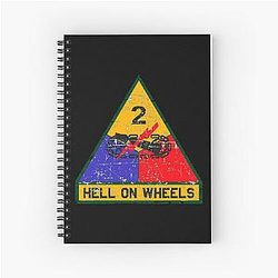 US Army - The 2nd Armored Division Hell on Wheels Grunge Style Notebook