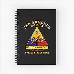 Army DUI 2nd Armored Division Hell on Wheels US Army Premium Spiral Notebook