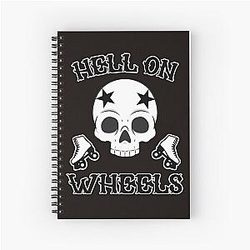 Hell on Wheels Roller Derby Girl Design Spiral Notebook