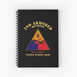 Army 2nd Armored Division Hell on Wheels US Army Spiral Notebook