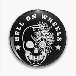 Hell on Wheels Feminine White Text Pin