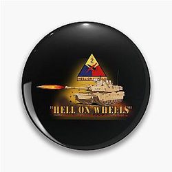 Army 2nd Armored Division M1A1 Tank Hell on Wheels w Fire X 300 Pin