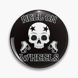 Hell on Wheels Roller Derby Girl Pin