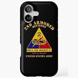 Army - DUI - 2nd Armored Division - Hell on Wheels - US Army 300 iPhone Tough Case