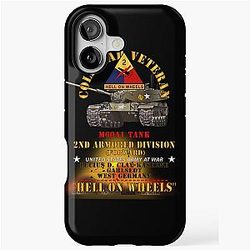 Army Cold War Vet 2nd Armored Division Germany M60A1 Tank Hell on Wheels Fire X 300 iPhone Tough Case