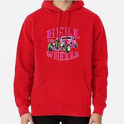 Hell on Wheels Hot Pink Pullover Hoodie