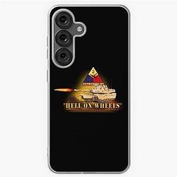 Army 2nd Armored Division M1A1 Tank Hell on Wheels w Fire X 300 Samsung Galaxy Case