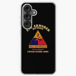 Army SSI 2nd Armored Division Name Tape Hell on Wheels US Army Samsung Galaxy Case