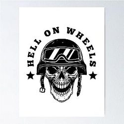 Hell on Wheels Masculine Black Poster