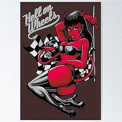 Devil Pin-Up Girl Hell on Wheels Poster