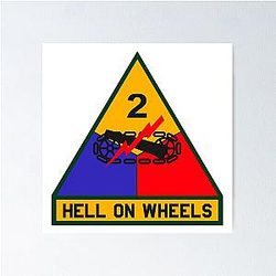 US Army - The 2nd Armored Division Hell on Wheels Poster