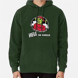 Hell on Wheels Skateboarder Pullover Hoodie