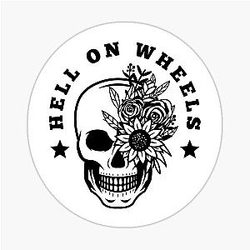 Hell on Wheels - MagnetSticker Black Text