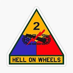 US Army - 2nd Armored Division Hell on Wheels Sticker