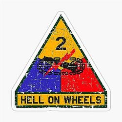 US Army The 2nd Armored Division Hell on Wheels Sticker