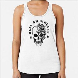 Hell on Wheels Feminine Black Racerback Tank Top