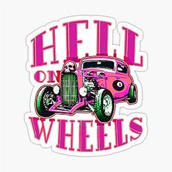 Hell on Wheels Hot Pink Sticker