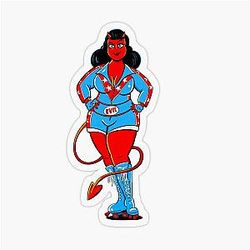 Hell on Wheels Curvy Roller Derby Rockabilly Pinup Transparent Sticker