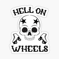 Hell On Wheels Roller Derby Girl Design Sticker