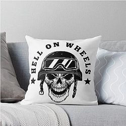 Hell on Wheels - Black Text Throw Pillow