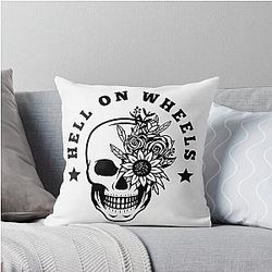 Hell on Wheels - Black Text Throw Pillow