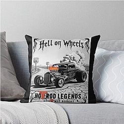 Hell on Wheels Hot Rod Throw Pillow