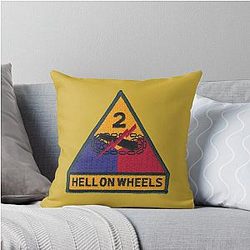2nd Armored Division - Hell on Wheels Throw Pillow