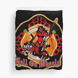 Rescue Me -  Ladder 62 Hell on Wheels Logo Duvet Cover