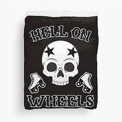 Hell on Wheels Roller Derby Girl Duvet Cover