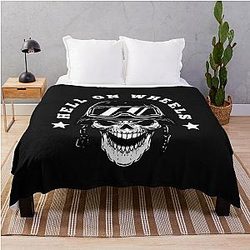 Hell on Wheels - Masculine Text Throw Blanket