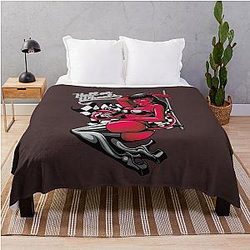 Devil Pin-Up Girl Hell on Wheels Throw Blanket