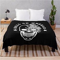 Hell on Wheels Feminine White Text Throw Blanket