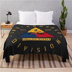 2nd Armored Division Hell on Wheels Throw Blanket