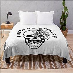 Hell on Wheels - Feminine Black Throw Blanket
