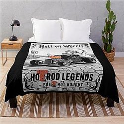 Hell on Wheels Hot Rod Throw Blanket