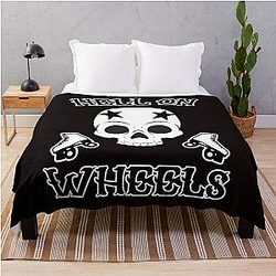 Hell On Wheels Roller Derby Girl Throw Blanket