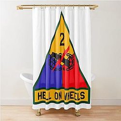 US Army - 2nd Armored Division, Hell on Wheels Shower Curtain
