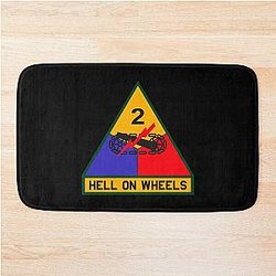 US Army The 2nd Armored Division Hell on Wheels Bath Mat