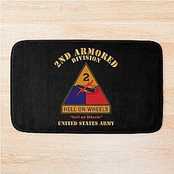 Army SSI 2nd Armored Division Hell on Wheels US Army Bath Mat