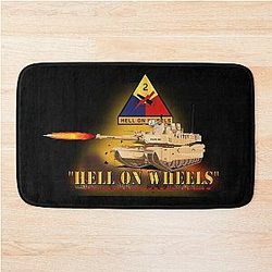 Army 2nd Armored Division M1A1 Tank Hell on Wheels Bath Mat