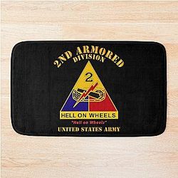Army DUI 2nd Armored Division Hell on Wheels US Army X 300 Bath Mat