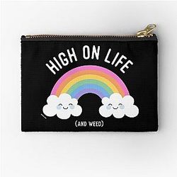 Kawaii Cannabis Rainbow High on Life Weed Zipper Pouch