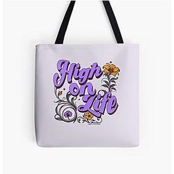 High Life Cocaine Floral Retro 70s Tote Bag