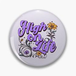 High on Life and Pin Flower Typography Retro 70s