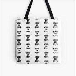 High on life Funny Stickers All Over Print Tote Bag