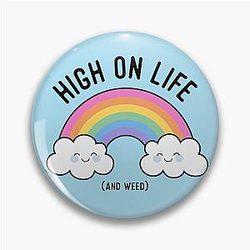 Kawaii Cannabis Rainbow High on Life Weed Pin
