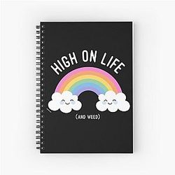 Kawaii Cannabis Rainbow High on Life Spiral Notebook